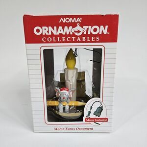 Noma Ornamotion Christmas Ornament Dear‎ Santa Mouse Writing By Candle VTG 264